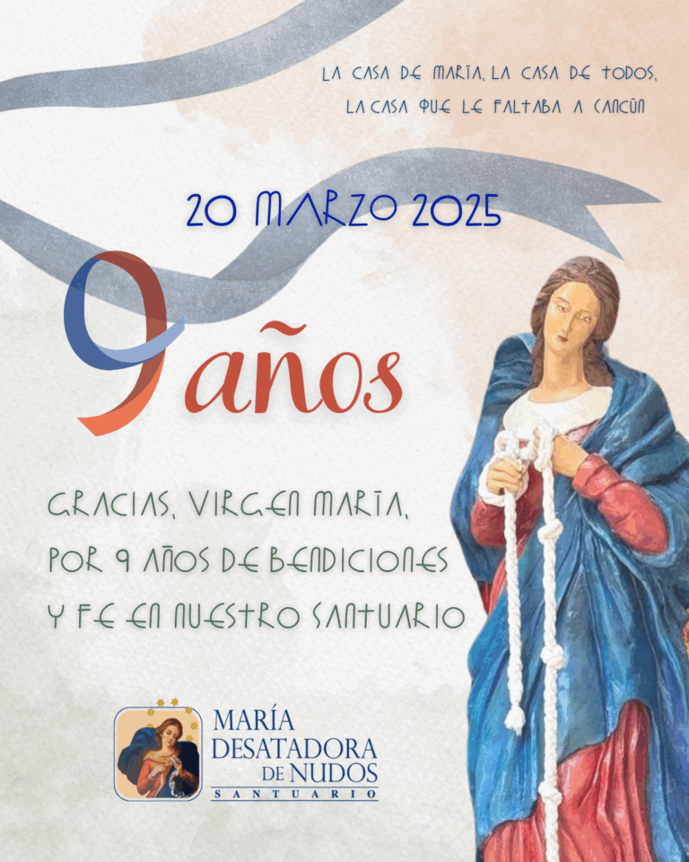 9 años de nuestro bello Santuario gracias a la Virgen María Desatadora de Nudos